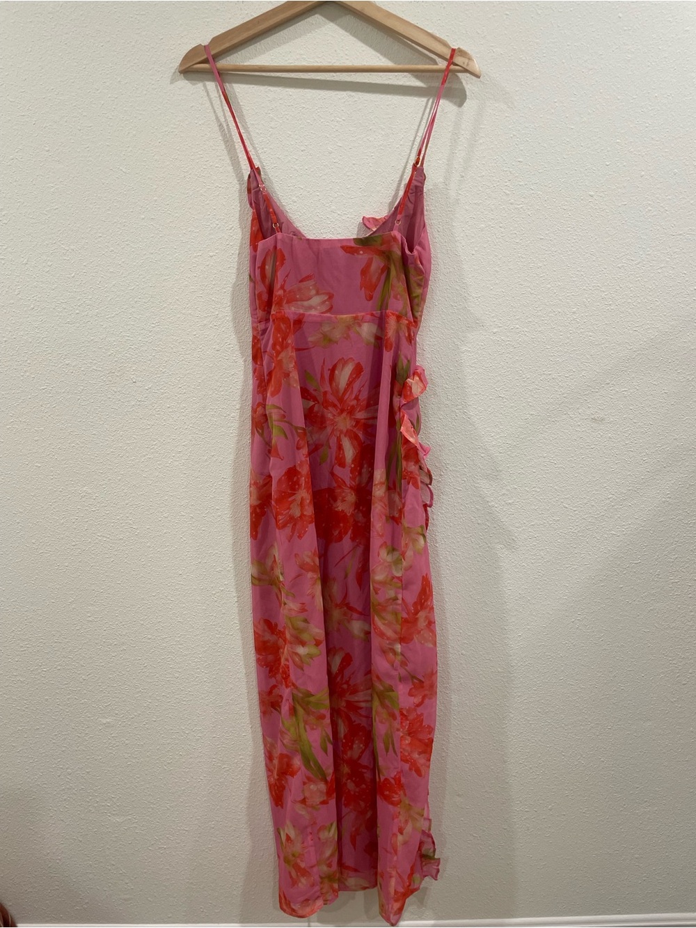 Petal and Pup Charli Pink Floral Tropical Print Slip Midi Dress NWT XS - Picture 13 of 15
